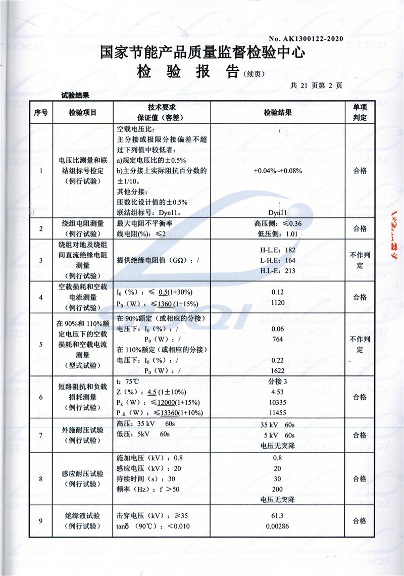 高低压试验报告-S11-1250乌兰察布乌兰察布乌兰察布油浸式变压器-2.jpg
